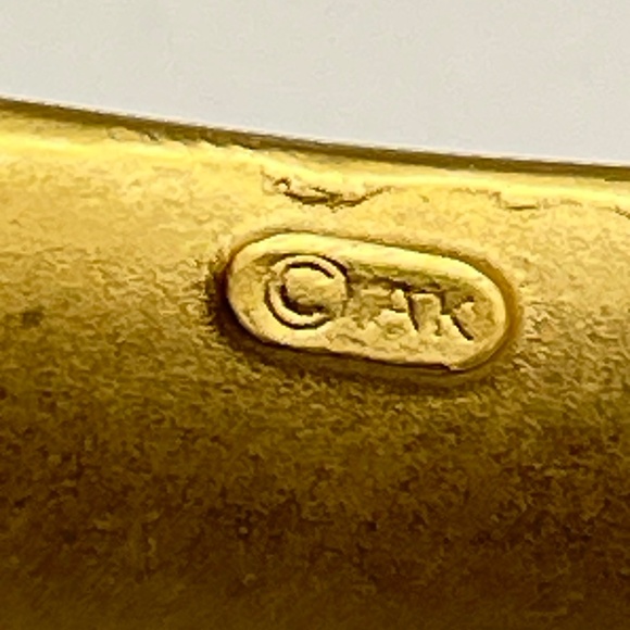 Vintage Anne Klein Signed Matte Gold Modernist Collar Choker Necklace - Picture 3 of 9